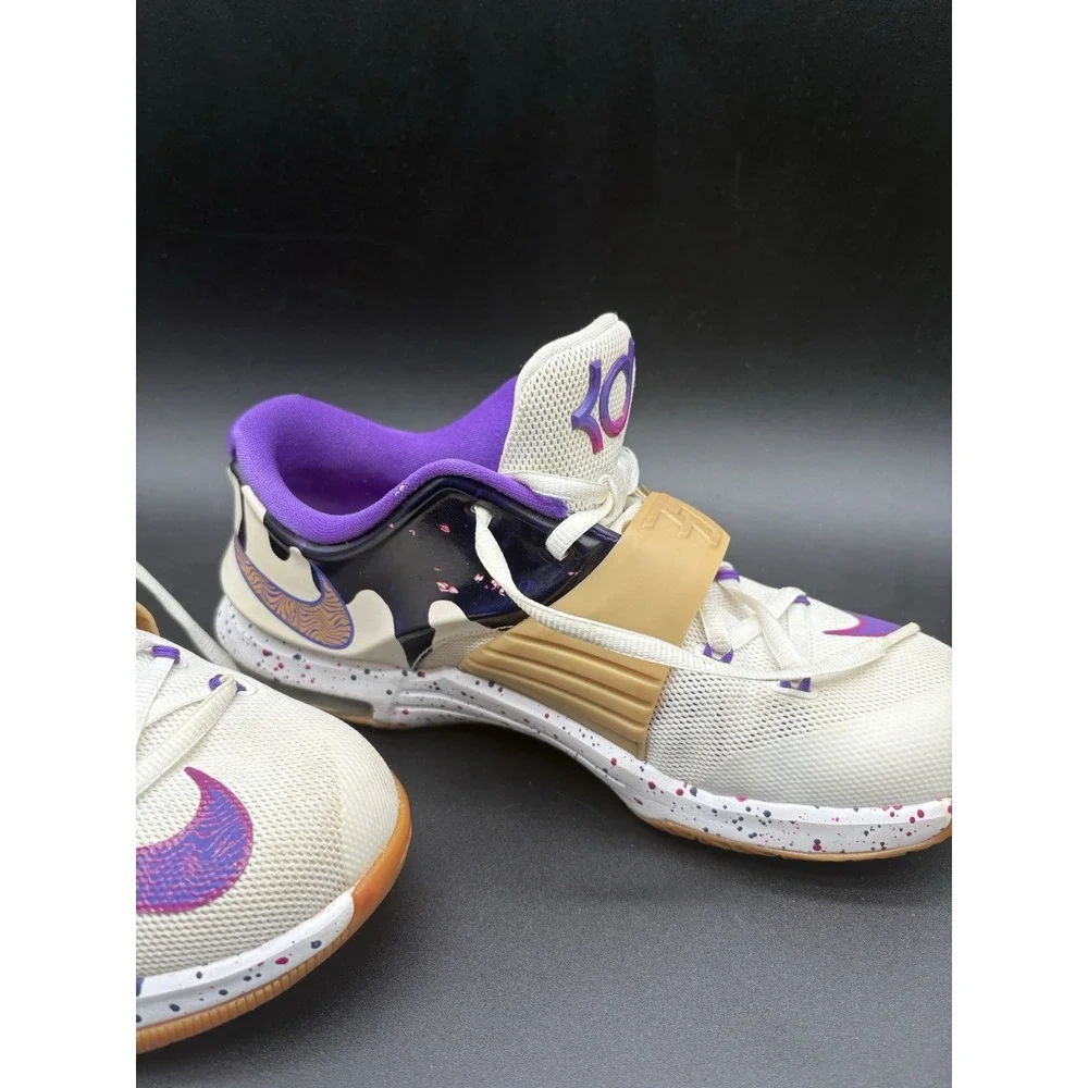Nike KD 7 PB&J Basketball Shoes Youth 5Y White Purple Good Jelly Drip 669942-155